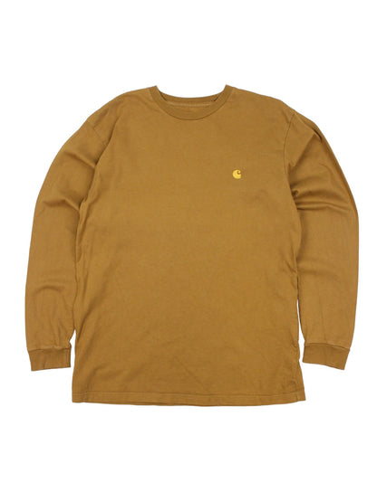 Carhartt WIP Brown Embroidered T-Shirt (S)