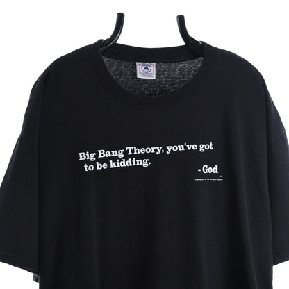 00s Big Bang Theory Slogan Black T-Shirt (XL)