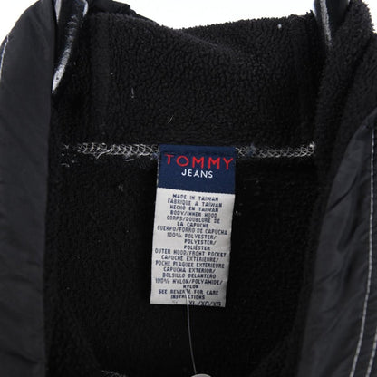 90s Tommy Jeans Black Fleece Hoodie (XL)