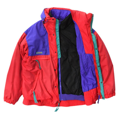 90s Columbia Thinsulate Pink/Black  Padded 2-In-1 Jacket (L)