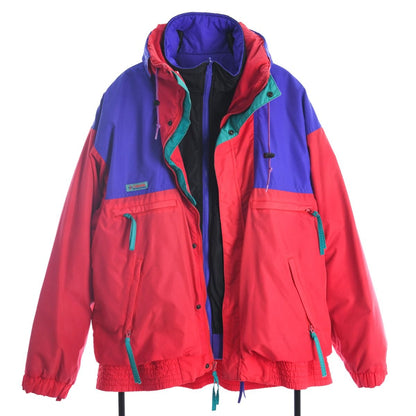 90s Columbia Thinsulate Pink/Black  Padded 2-In-1 Jacket (L)