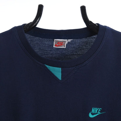 90s Nike Navy Embroidered Sweatshirt (XL)