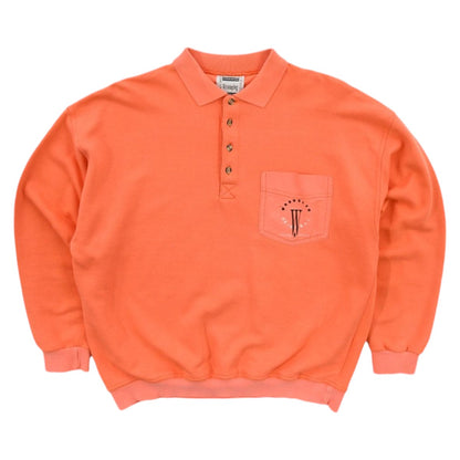 90s Wrangler Peach Collared Sweatshirt (M)