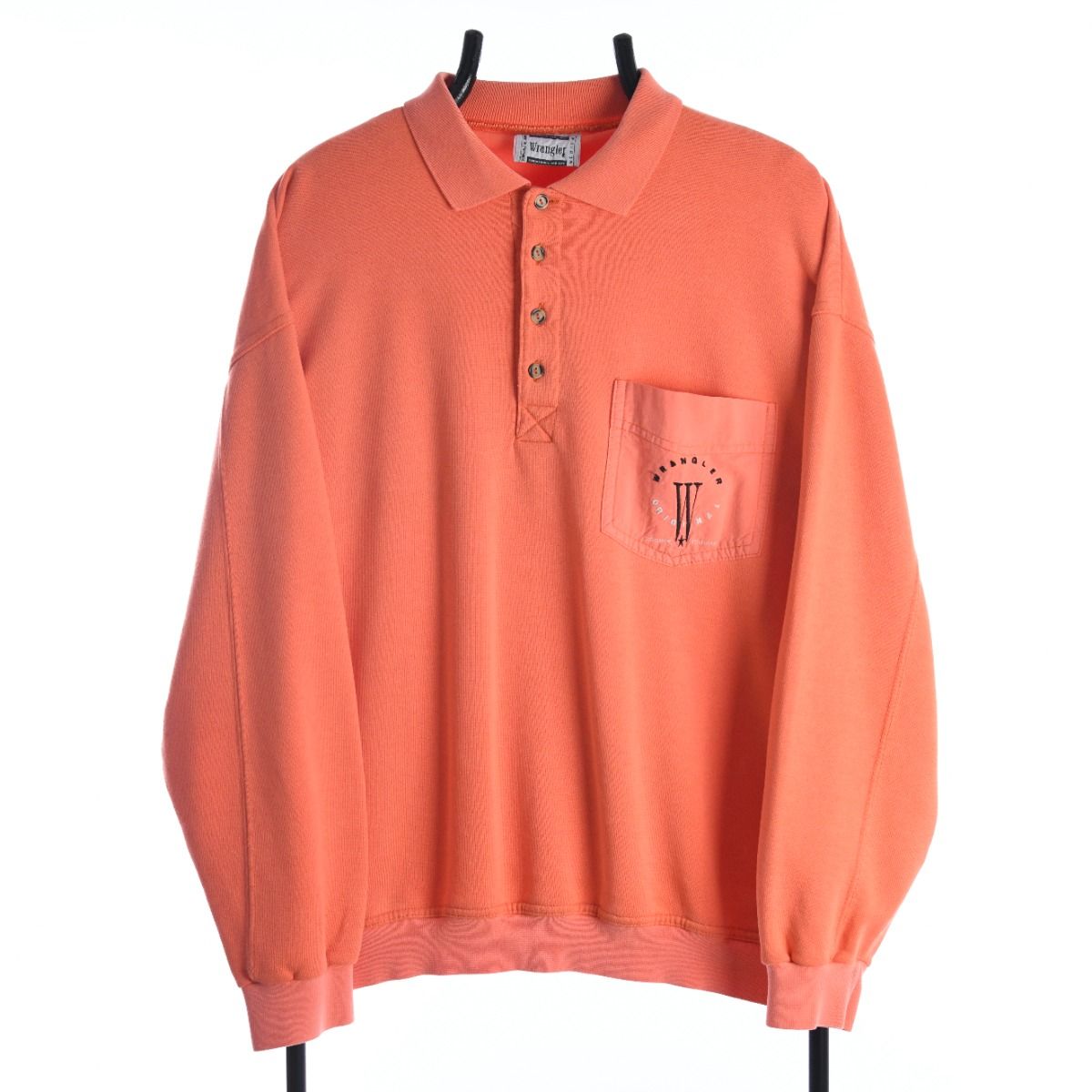 90s Wrangler Peach Collared Sweatshirt (M)