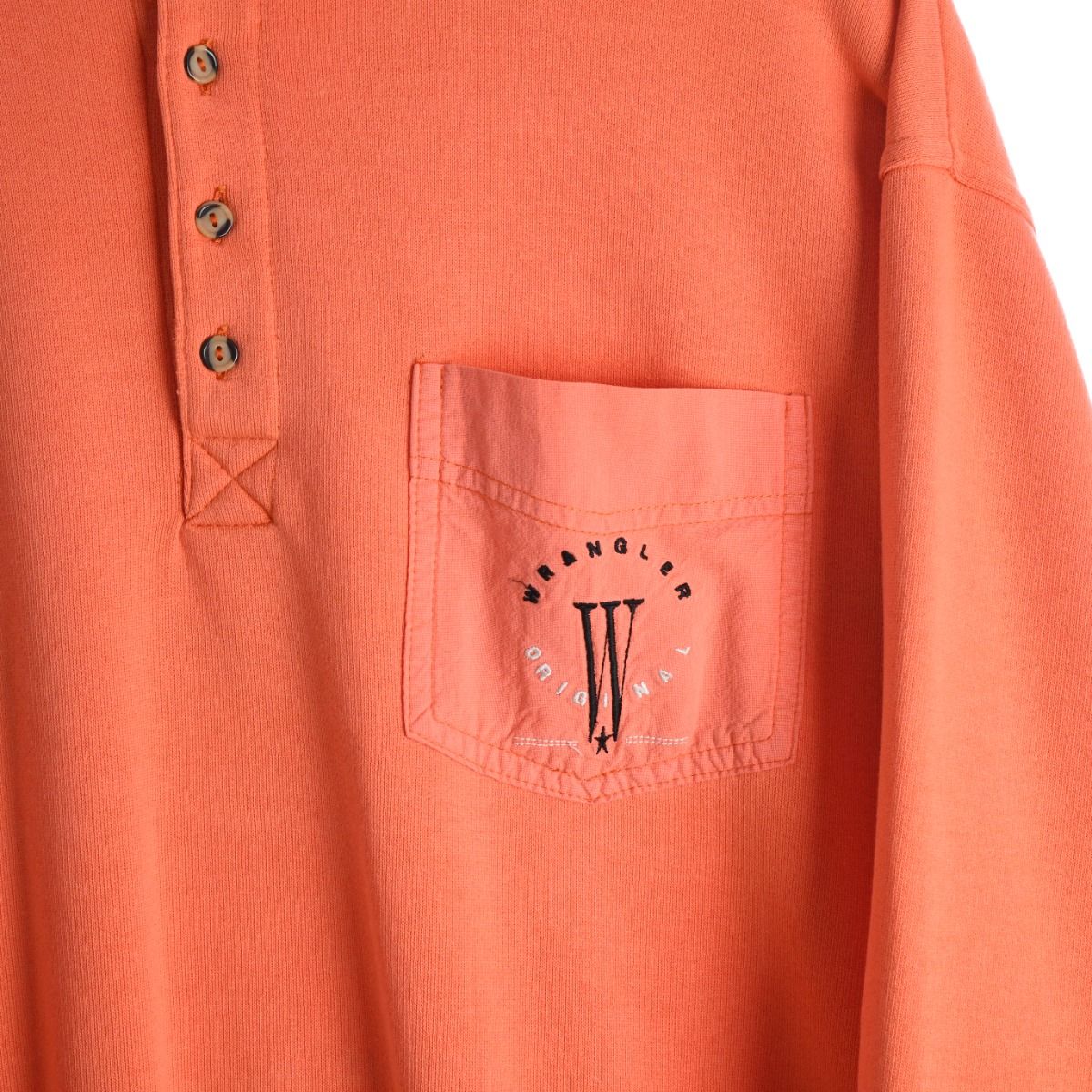 90s Wrangler Peach Collared Sweatshirt (M)