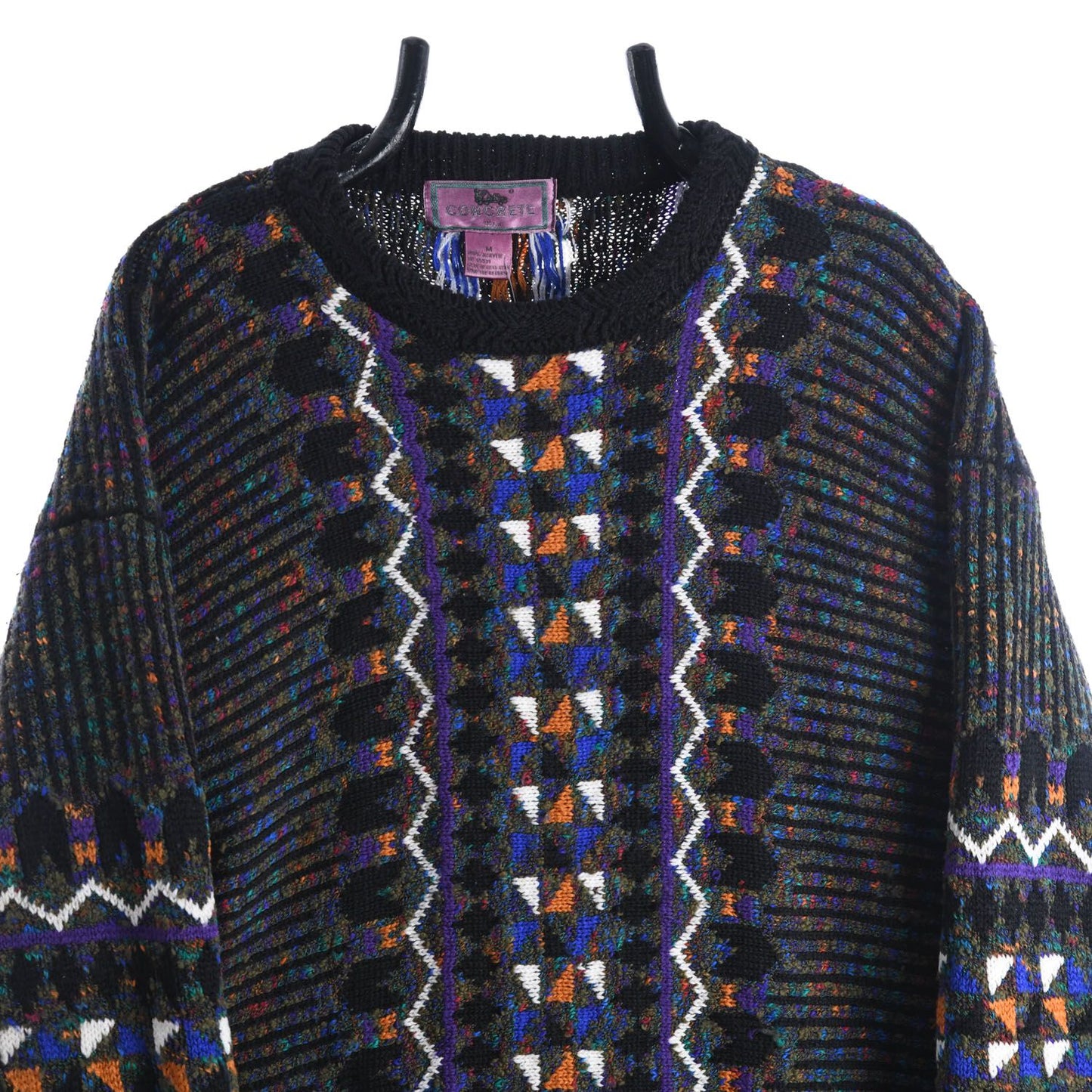 90s Concrete Multi-Coloured Heavy Knit Jumper (S)