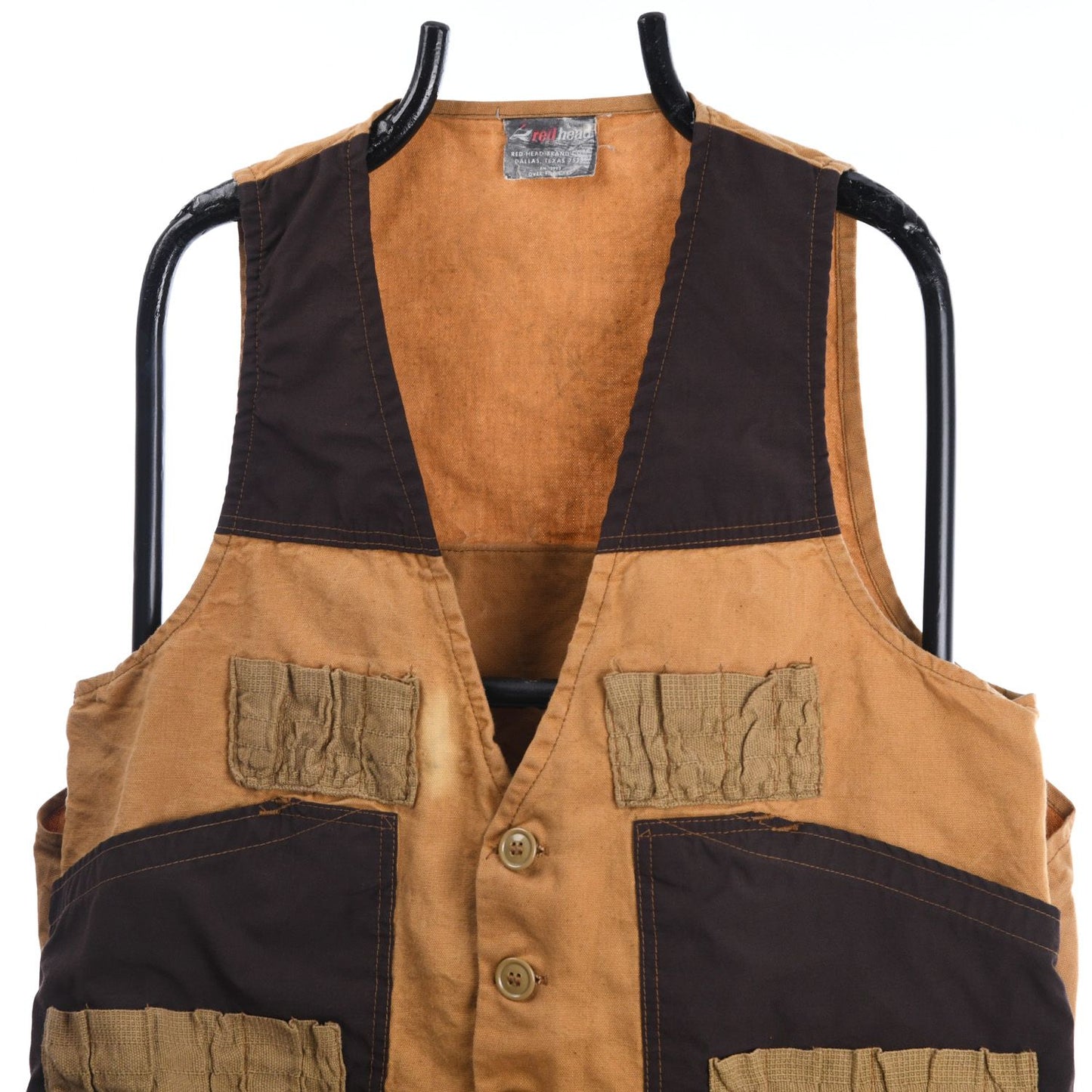 90s Red Head Beige/Brown Hunting Vest (S)