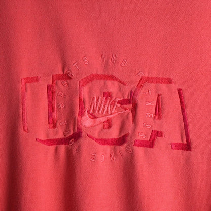 90s Nike Pink Embroidered Sweatshirt (S)