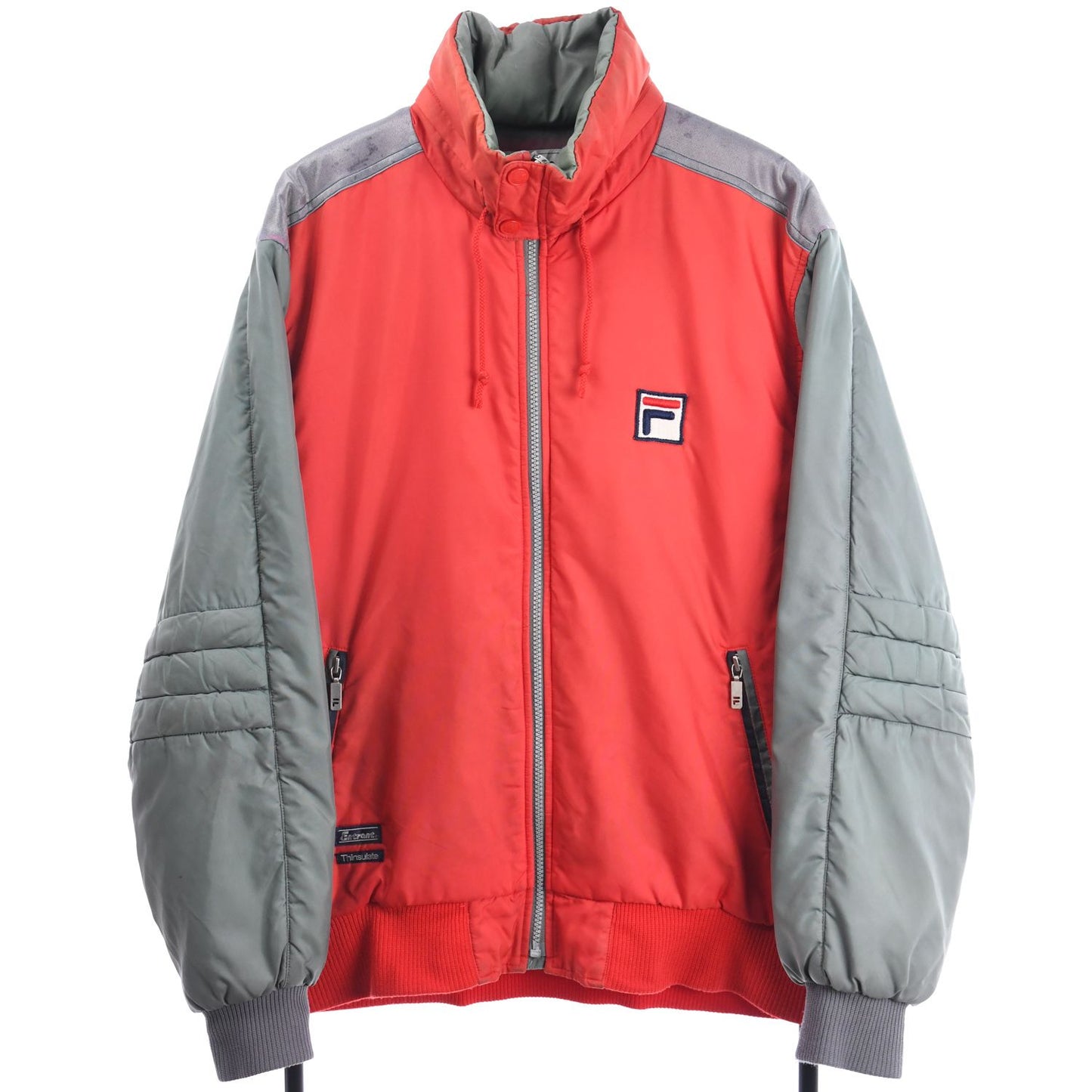 90s Fila Red/Grey Thinuslate PAdded Jacket (M)