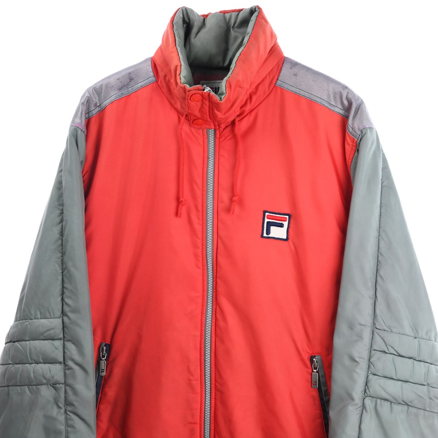 90s Fila Red/Grey Thinuslate PAdded Jacket (M)