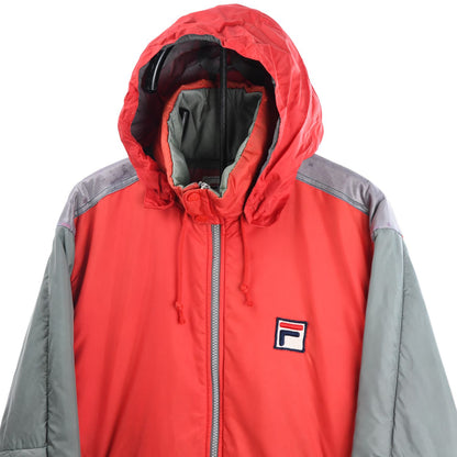 90s Fila Red/Grey Thinuslate PAdded Jacket (M)