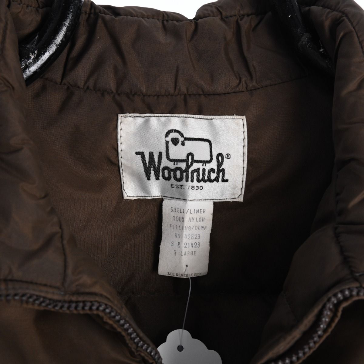 70s Woolrich Brown/Orange Down Gilet (M)