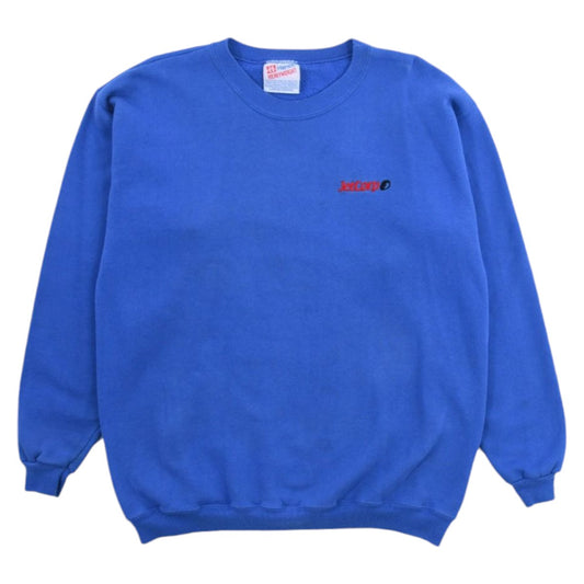 90s Jet Corp Hanes Heavy Blue Embroidered Sweatshirt (M)