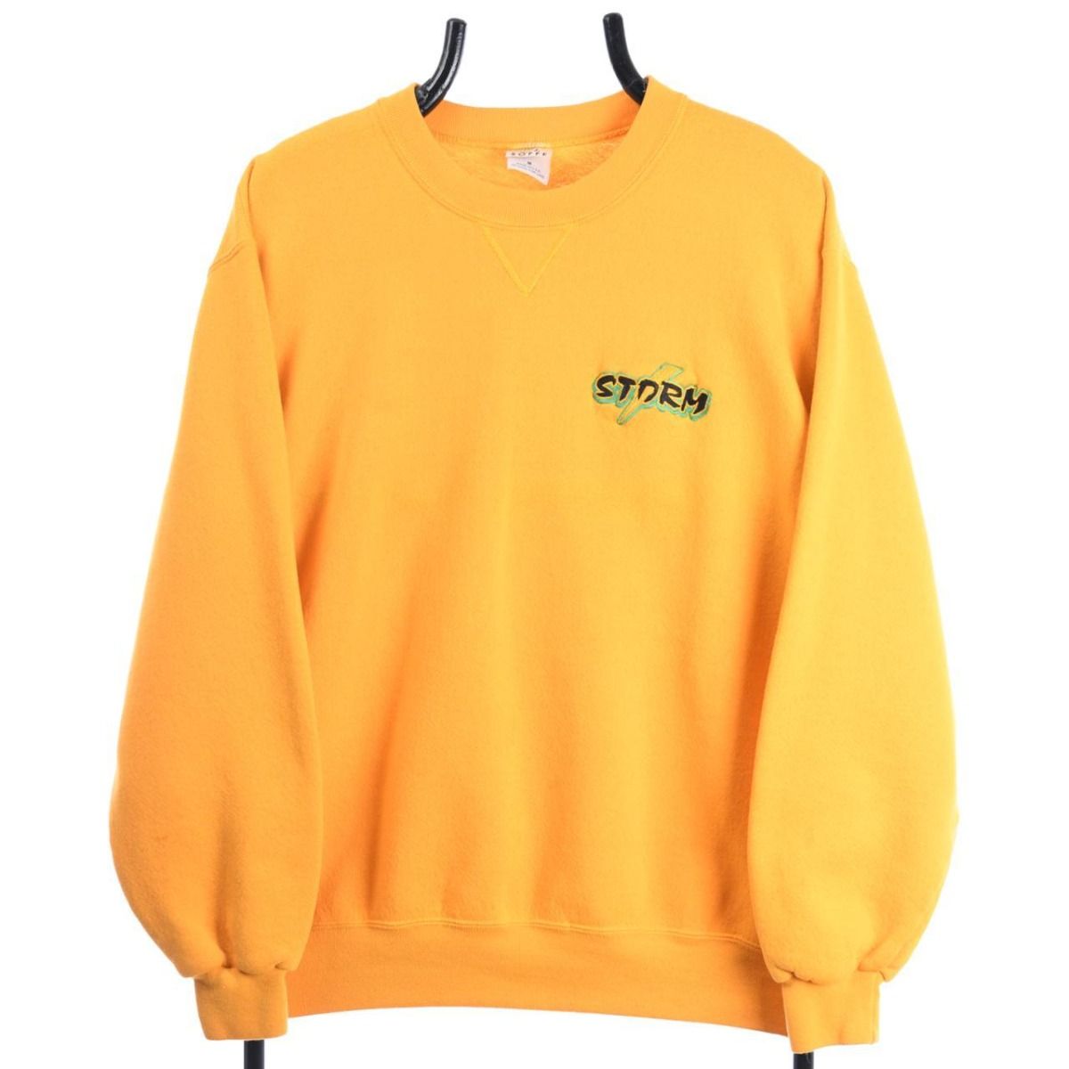 90s Storm Soda Yellow Embroidered Sweatshirt (S)