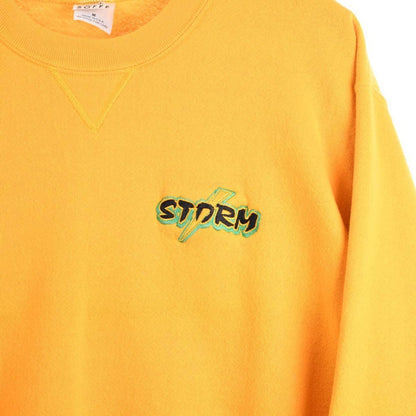 90s Storm Soda Yellow Embroidered Sweatshirt (S)