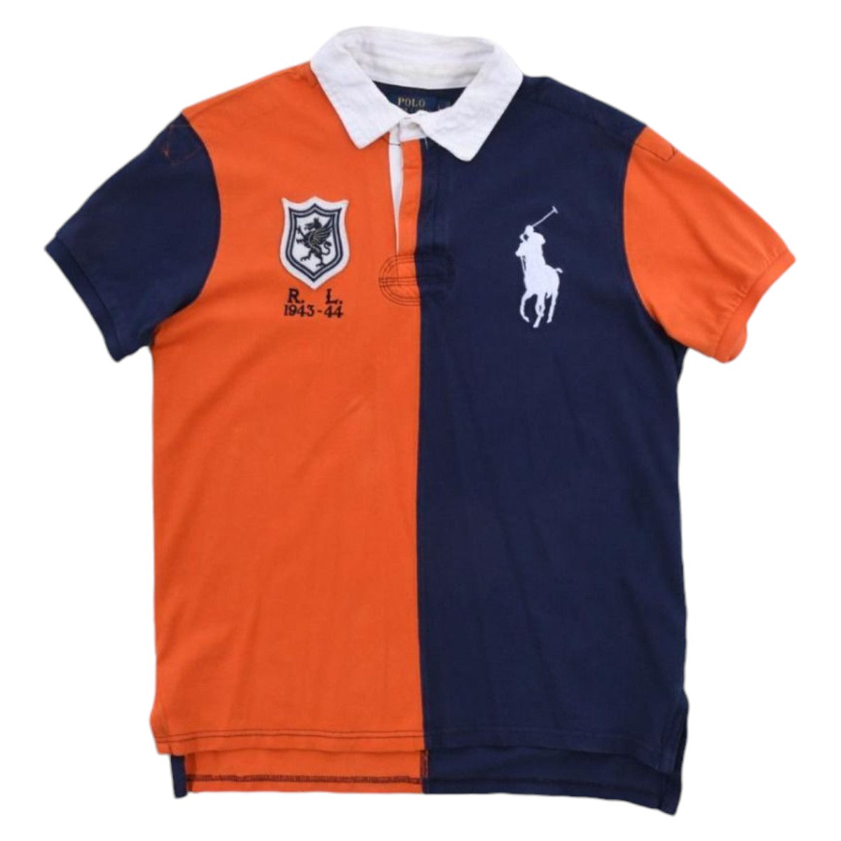 Polo Ralph Lauren Orange/Navy Rugby Shirt (L)