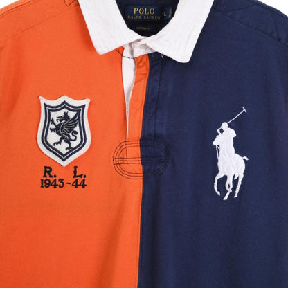 Polo Ralph Lauren Orange/Navy Rugby Shirt (L)