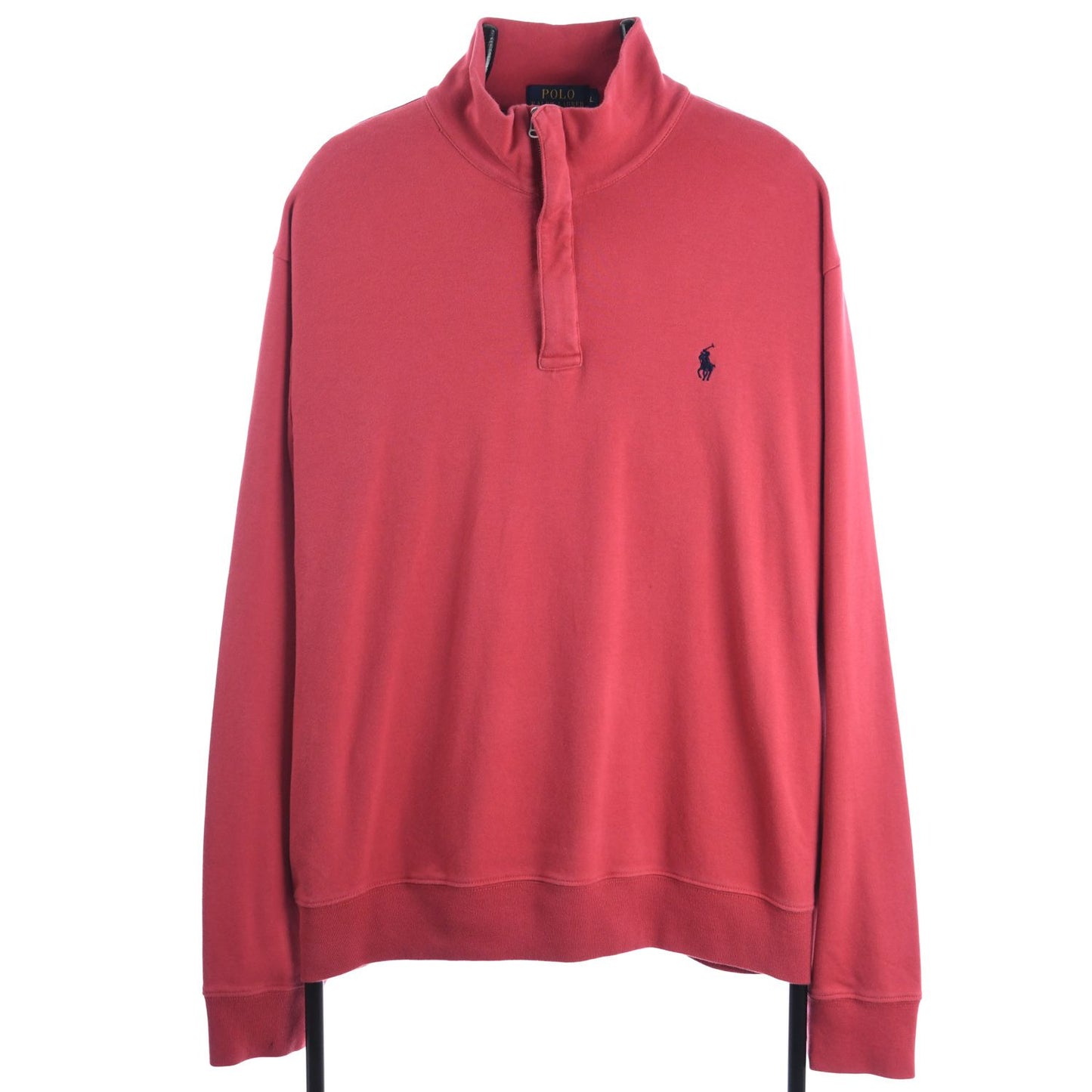 Polo Ralph Lauren Coral Pink Embroidered 1/4 Zip Sweatshirt (L)