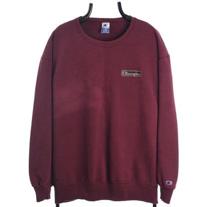 00s Champion Burgundy Heavy Embroidered Sweatshirt (XL)