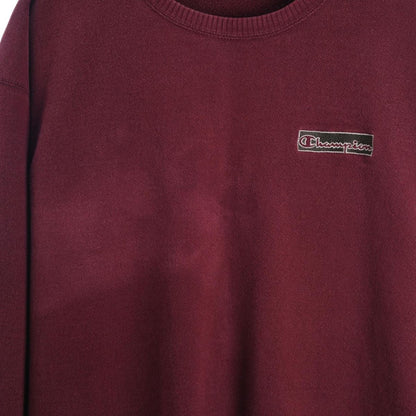 00s Champion Burgundy Heavy Embroidered Sweatshirt (XL)