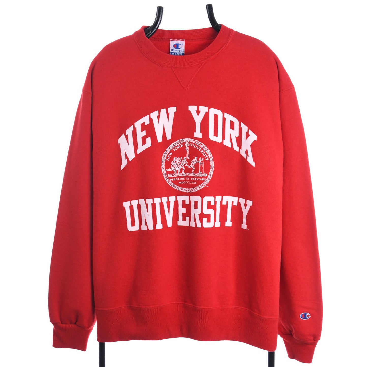 00s Champion New York University Red Sweatshirt (XL)