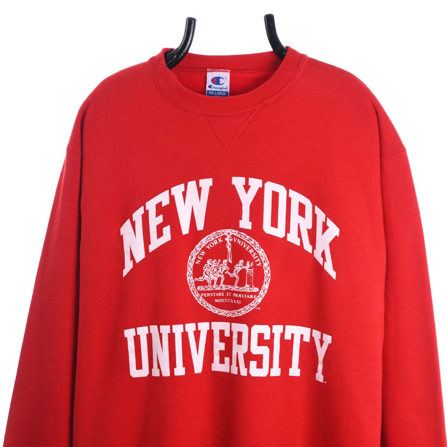 00s Champion New York University Red Sweatshirt (XL)