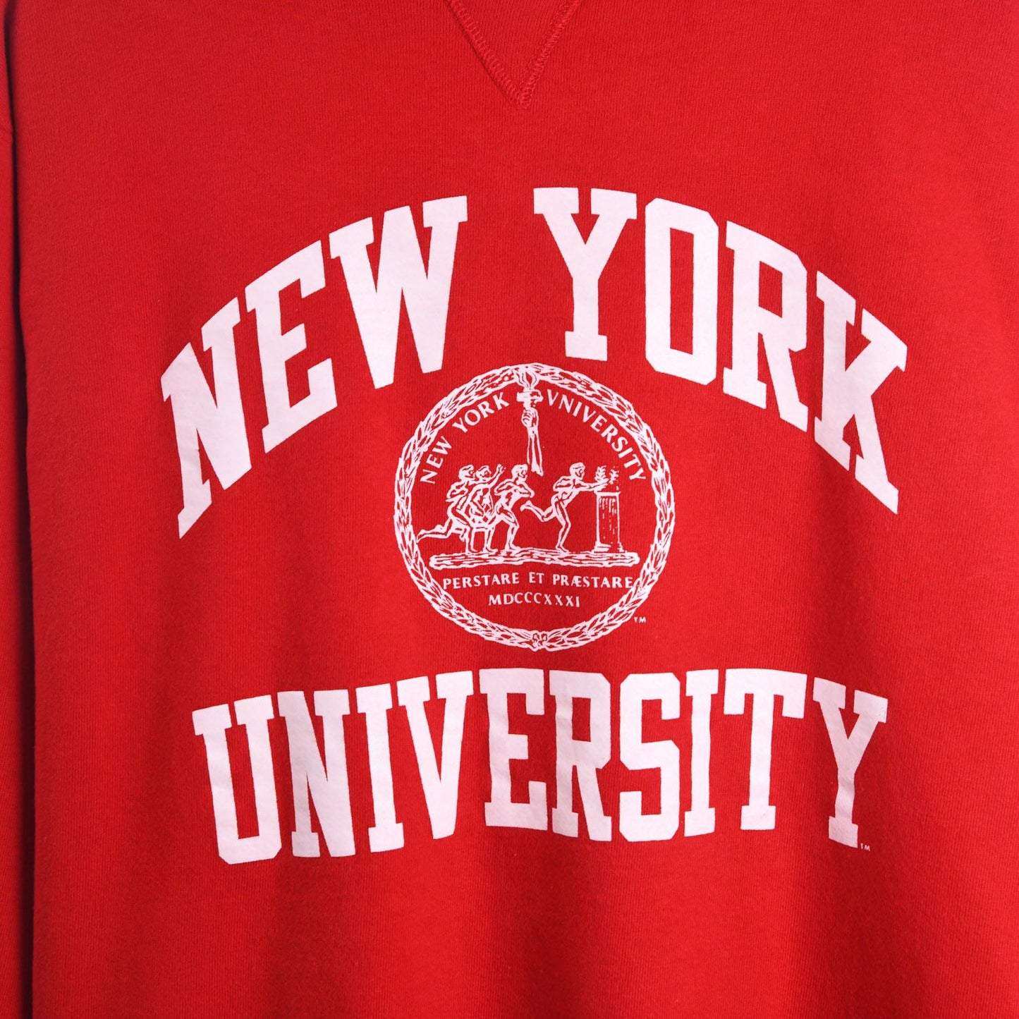 00s Champion New York University Red Sweatshirt (XL)