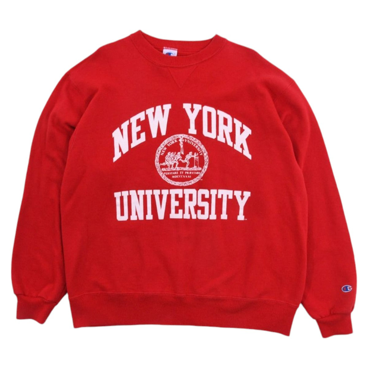 00s Champion New York University Red Sweatshirt (XL)