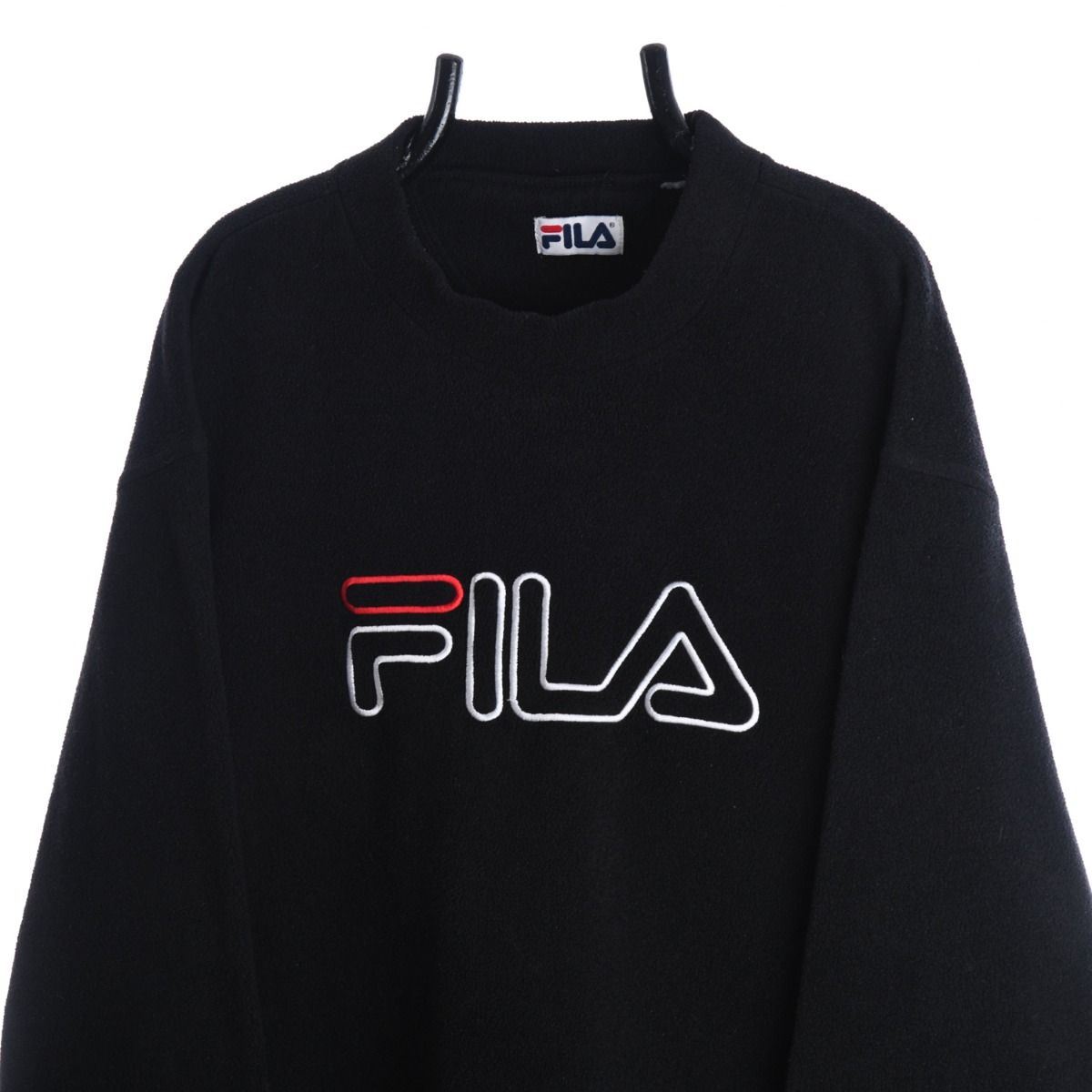 00s Fila Black Embroidered Fleece Sweatshirt (XXL)