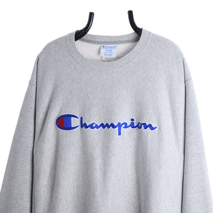 00s Champion Grey Reverse Weave Embroidered Sweatshirt (L)