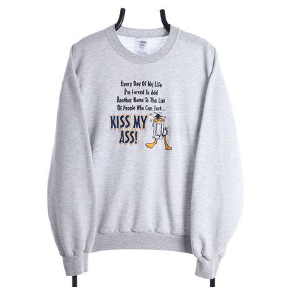 90s Daffy Duck Grey Embroidered Sweatshirt (S)