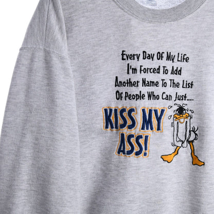 90s Daffy Duck Grey Embroidered Sweatshirt (S)