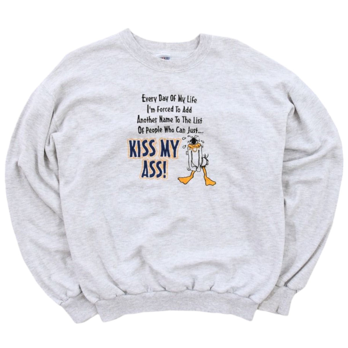 90s Daffy Duck Grey Embroidered Sweatshirt (S)