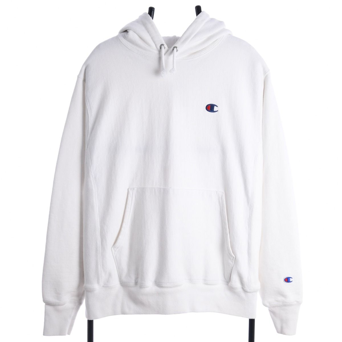 00s Champion White Reverse Weave Heavy Hoodie (M)