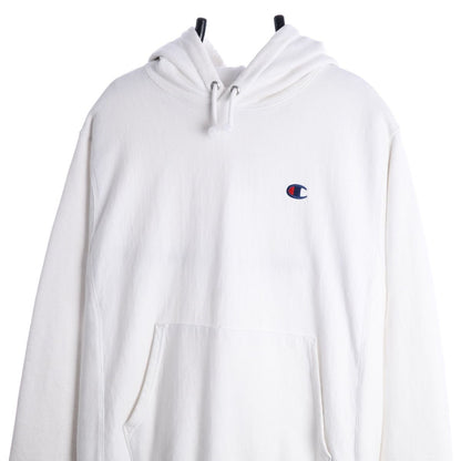 00s Champion White Reverse Weave Heavy Hoodie (M)