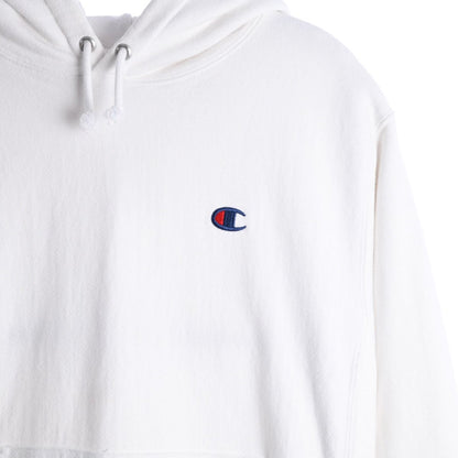 00s Champion White Reverse Weave Heavy Hoodie (M)