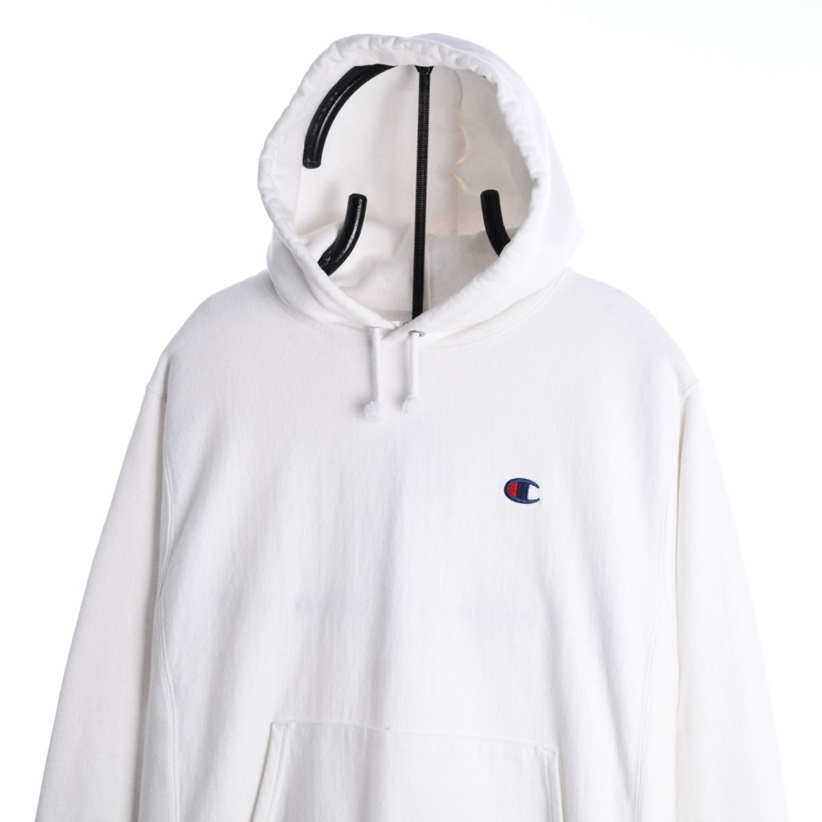 00s Champion White Reverse Weave Heavy Hoodie (M)