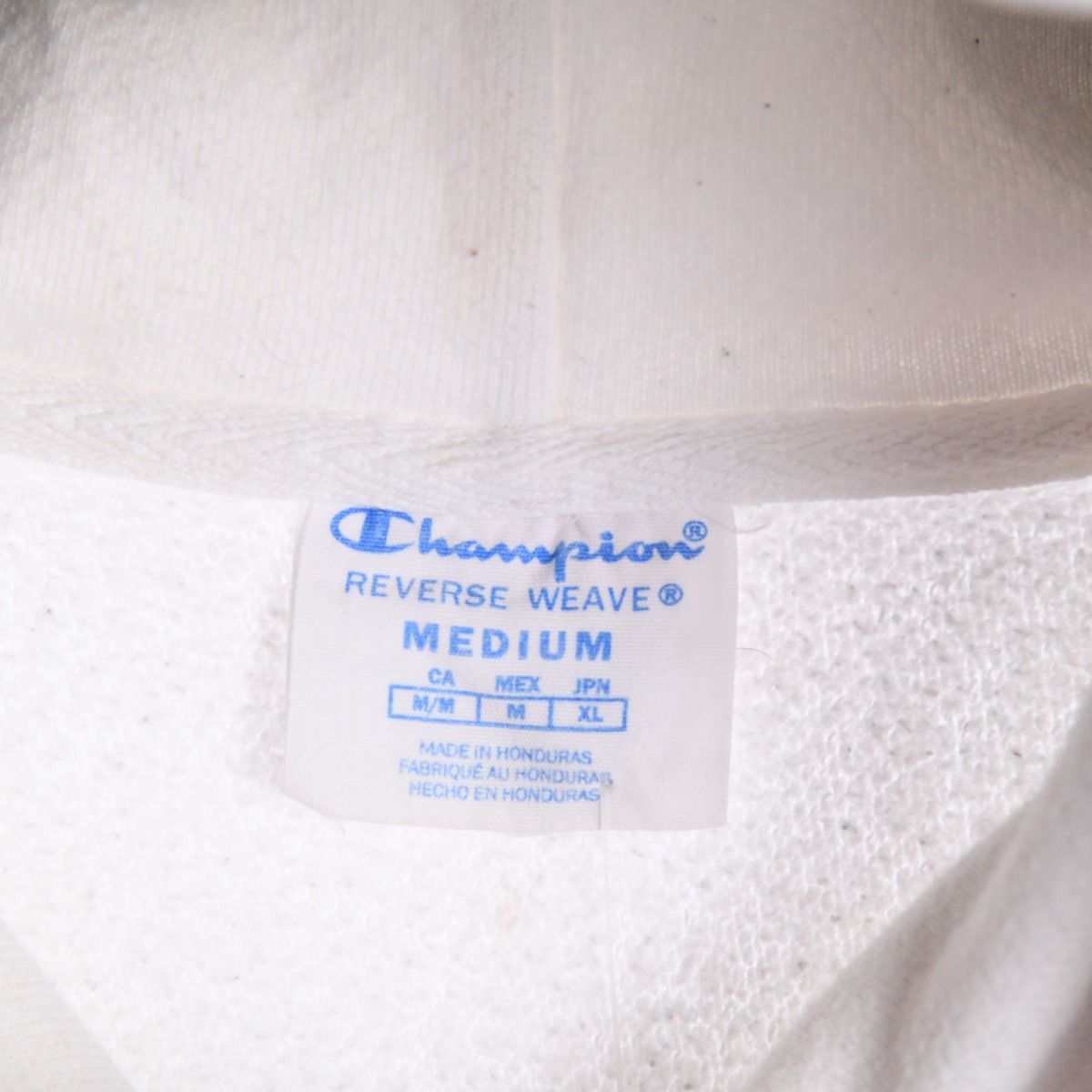 00s Champion White Reverse Weave Heavy Hoodie (M)