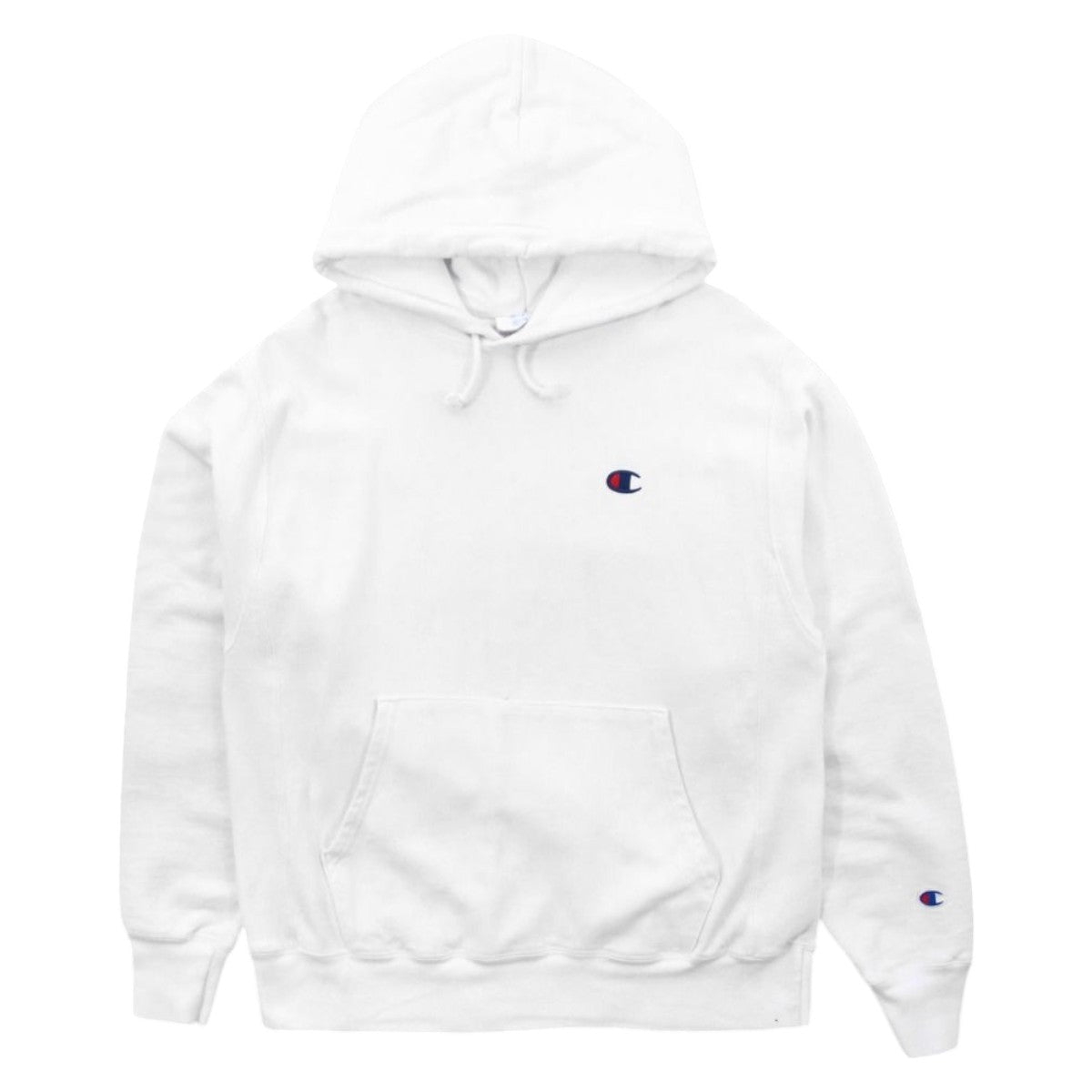 00s Champion White Reverse Weave Heavy Hoodie (M)