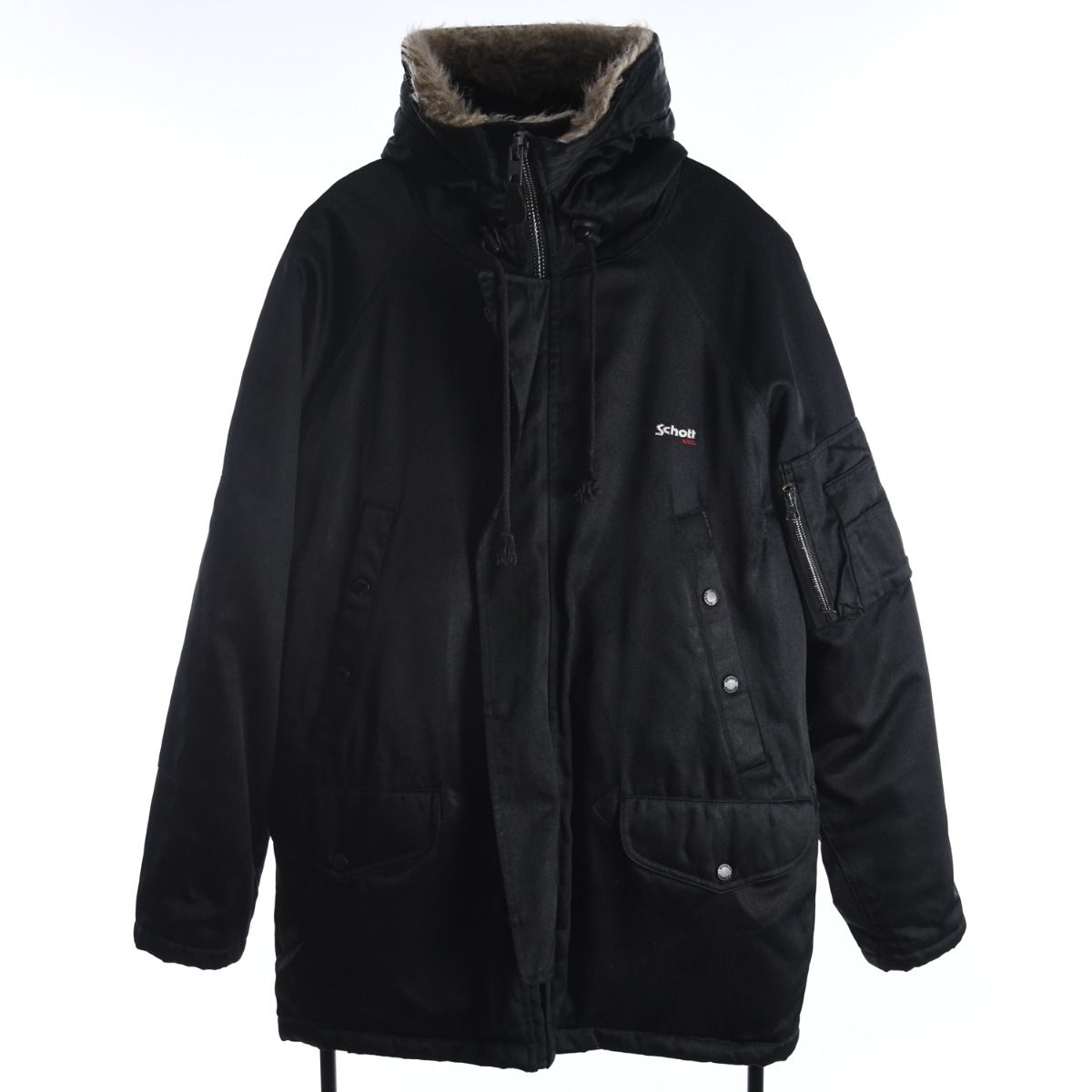 90s Schott Black Heavy Coat (XL)