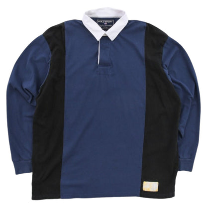 90s Polo Sport Navy/Black Rugby Shirt (XL)