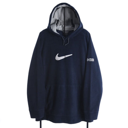 00s Nike Navy Embroidered Fleece Hoodie (XXL)