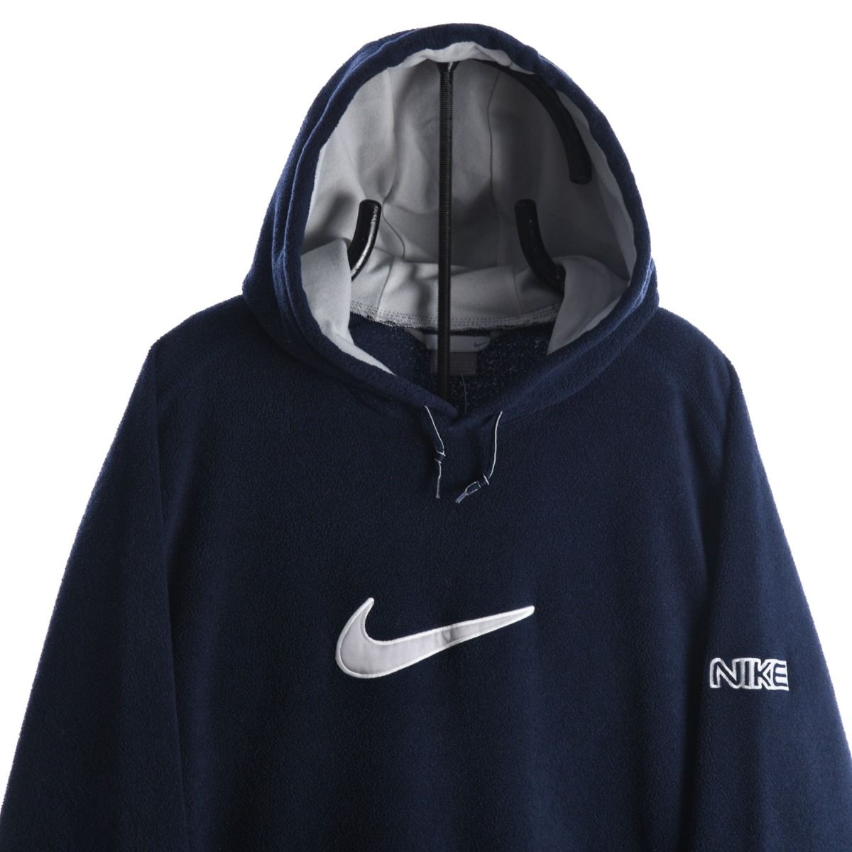 00s Nike Navy Embroidered Fleece Hoodie (XXL)