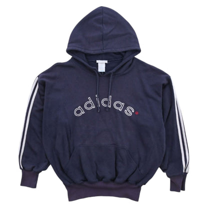 90s Adidas Embroidered Navy Hoodie (L)