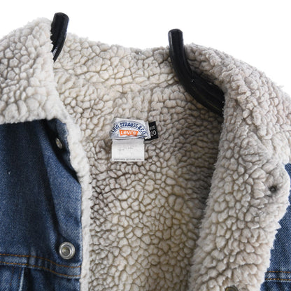 90s Levi's Heavy Denim Sherpa Lined Jacket (XS)