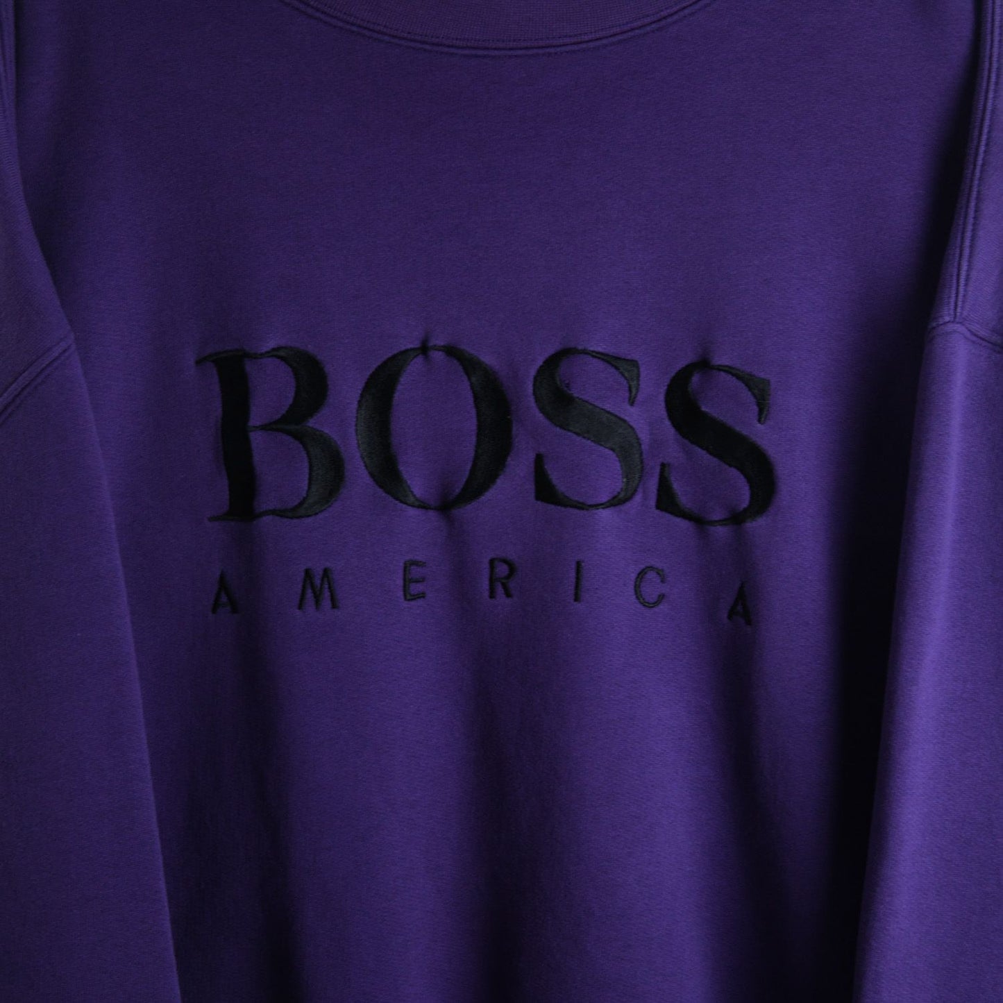 90s Hugo Boss Purple Embroidered Sweatshirt (XXL)