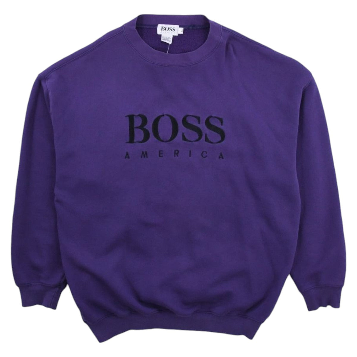 90s Hugo Boss Purple Embroidered Sweatshirt (XXL)