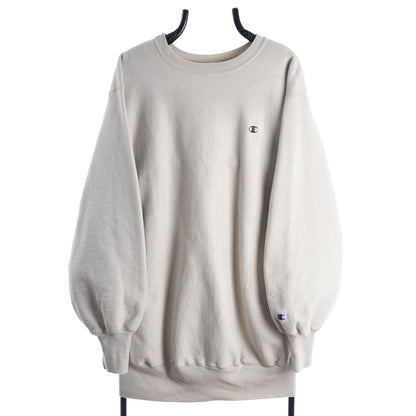 00s Champion Cream Reverse Weave Heavy Sweatshirt (XL)