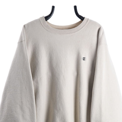 00s Champion Cream Reverse Weave Heavy Sweatshirt (XL)