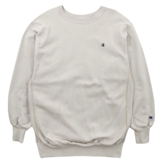 00s Champion Cream Reverse Weave Heavy Sweatshirt (XL)